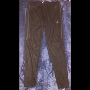 Black with Grey Strips Adidas Pants